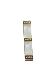 Sterling Silver Mother Of Pearl & Spinel Stick Drop Pendant Vintage c1970s