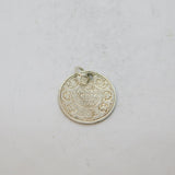 George V Sterling Silver Indian 2 Annas Coin Charm Pendant Antique 1917