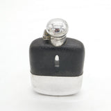 Edwardian Silver Plated & Leather Hip Flask & Stirrup Cup Antique c1910