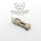 Sterling Silver Opeanble Grandfather Clock Charm Pendant Vintage c1970