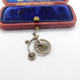 Sterling Silver Penny Farthing Bicycle  Charm Pendant Vintage c1970