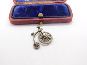 Sterling Silver Penny Farthing Bicycle  Charm Pendant Vintage c1970