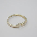Sterling Silver Studio Style Cross Over Open Band Ring Vintage c1970 Size S