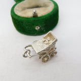 Sterling Silver Baby in the Pram Charm Pendant Vintage c1970