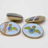 WWII-era Gold Plated Enamel RAF Wings Gents Cufflinks AF Antique c1940