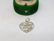 Sterling Silver Sweet Heart Charm Pendant Vintage c1970