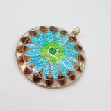 Sterling Silver Theo Fennell Colourful Enamel Disc Pendant Modern 2011 London