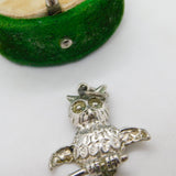 Sterling Silver Wise Owl Charm Pendant Vintage c1970