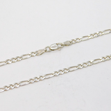 Sterling Silver Long Figaro Link Chain Necklace Vintage c1990s 74cm Length