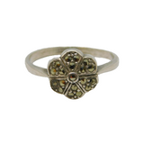 Sterling Silver Marcasite Floral Art Deco Dress Ring Antique c1930 Size Q