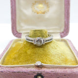 Sterling Silver Ring With Diamond Paste Gemstones Vintage c1970 Size P