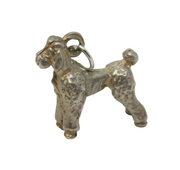 Sterling Silver Poodle Dog Charm Pendant Vintage c1970