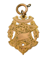 Victorian Rolled Gold Floral Pattern Fob Medal Antique c1880