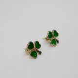 Pair of Sterling Silver SOLVAR Irish Enamel Shamrock Stud Earrings Modern c2020