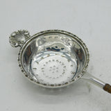 Sterling Silver & Wooden Handled Tea Strainer Vintage 1986 Sheffield