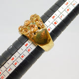 Sterling Silver Gilt Topaz Coloured Crystal Dress Ring Vintage c1970 Size P