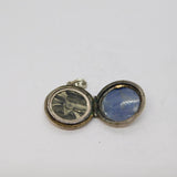 Sterling Silver Floral Pattern Round Locket Charm Pendant Vintage c1970