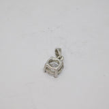 Sterling Silver CZ Solitaire Drop Pendant Vintage c1970