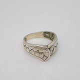 Mexican Sterling Silver Snakeskin Style Crossover Ring Vintage c1970