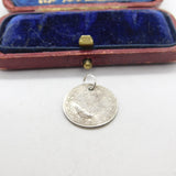 Sterling Silver King George V Threepence Coin Charm Pendant Antique 1920 Deco