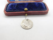 Sterling Silver King George V Threepence Coin Charm Pendant Antique 1920 Deco