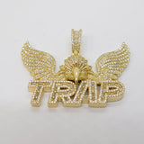 Sterling Silver Gilt Paste Set Eagle 'Trap' Large Pendant Vintage c2000s