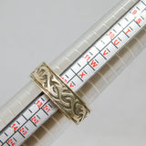 Sterling Silver Chunky Squared Patterned Band Ring Vintage c1970 Size Z 1/2