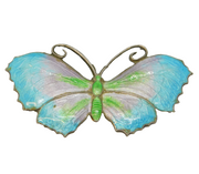 Sterling Silver & Colourful Enamel Butterfly Brooch Pin Antique c1940 Art Deco
