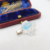 Sterling Silver Crystal Crucifix Charm Pendant Vintage c1970