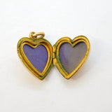 Art Deco 9ct Yellow Gold Back & Front Floral Sweetheart Locket Antique c1920s