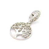 Sterling Silver CZ Tree Of Life Slide On Charm  Vintage c2000