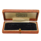 Brown Tooled Leather Jewellery Cufflinks Box Ipswich Antique c1920 Deco