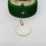 Sterling Silver King George V Threepence Coin Charm Pendant Antique 1916 WW1