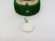 Sterling Silver King George V Threepence Coin Charm Pendant Antique 1916 WW1