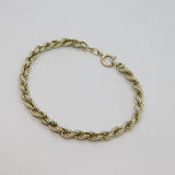 Sterling Silver Essential Rope Chain Bracelet 18.5cm Length Vintage c1970s