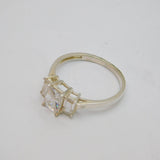 Sterling Silver Triple CZ Contemporary Dress Ring Modern c2000 Size P