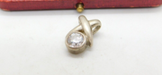 Sterling Silver Cubic Zirconia Cross Charm Pendant Vintage c1970