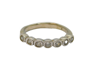 Sterling Silver 7 White Topaz Half Eternity Studio Ring Vintage c1970 Size O