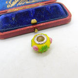 Sterling Silver and Coloured Glass Vase Charm Pendant Vintage c1970