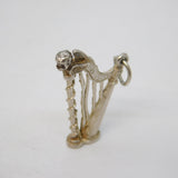 Sterling Silver Concert Harp Charm Pendant Vintage c1970