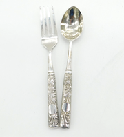 19th Century Chinese Sterling Silver Christening Cutlery Set Antique c1880s