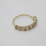 Sterling Silver 7 Sparkling CZ Half Eternity Band Ring Modern c1990 Size P 1/2