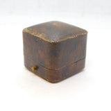 Edwardian Tooled Leather Jewellery Ring Box London Antique c1910