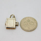 Sterling Silver Opening Bible Charm Pendant Vintage c1970