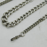 Art Deco Chunky Sterling Silver Graduating Curb Link Watch Chain Antique