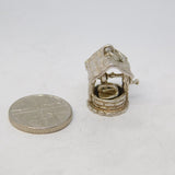 Sterling Silver Wishing Well Charm Pendant Vintage c1970
