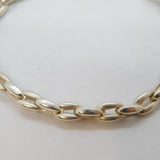 Sterling Silver Brushed & Polished Chunky Cable Link Bracelet Modern c1990