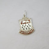 Sterling Silver Enamel Chichester Charm Pendant Vintage c1970