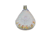 Sterling Silver AB Coated Glass Thistle Engraved Charm Pendant Vintage c1970