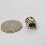 Sterling Silver Coiled Snake Charm Pendant Vintage c1970s
